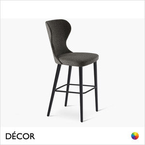 Sati Bar Stool with Tapered Wooden Legs in Designer Fabrics & Eco Leathers, Bar & Counter Heights - Made for You - Décor for Home & Business