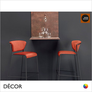 Lisa Upholstered Bar Stool, Satin Brass, Black Nickel, Anthracite & Chrome - In Designer Fabrics & Classic Eco Leathers - Made for You - Décor for Home & Business Lisa Upholstered Bar Stool, Satin Brass, Black Nickel, Anthracite & Chrome - In Designer Fabrics & Classic Eco Leathers - Made for You - Décor for Home & Business