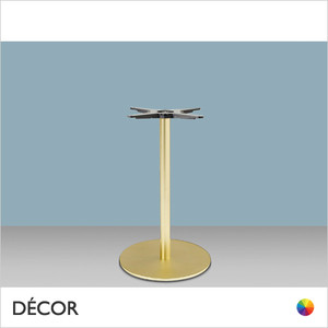 Tiffany Round Satin Brass Dining Table Base with a Slim Round Column - Décor for Business