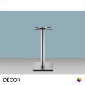 Tiffany Square Dining Table Base with a Round Column - In Satin Stainless Steel - Décor for Business