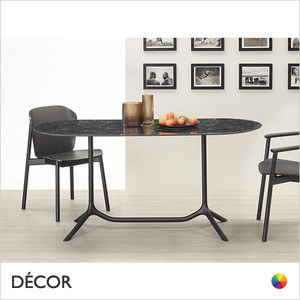 11A1 Tripè Double Column Dining Table Base with an Oval Top - In Designer Colours & Neutral Tones - Décor for Business 11A1 Tripè Double Column Dining Table Base with an Oval Top - In Designer Colours & Neutral Tones - Décor for Business