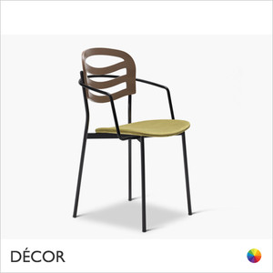 1A1 Farah Metal Dining Chair with Armrests and an Upholstered Seat - In Designer Fabrics & Classic Eco Leathers - Made for You - Décor for Business 1A1 Farah Metal Dining Chair with Armrests and an Upholstered Seat - In Designer Fabrics & Classic Eco Leathers - Made for You - Décor for Business