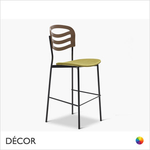 1A1 Farah Metal Bar Stool with an Upholstered Seat - In Designer Fabrics & Classic Eco Leathers - Made for You - Décor for Business 1A1 Farah Metal Bar Stool with an Upholstered Seat - In Designer Fabrics & Classic Eco Leathers - Made for You - Décor for Business