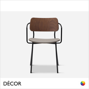 1 A 2 Origins 1971 - Tula Metal Dining Chair with Armrests - In Designer Fabrics & Eco Leathers with a Wooden Backrest - Made for You - Décor for Business 1 A 2 Origins 1971 - Tula Metal Dining Chair with Armrests - In Designer Fabrics & Eco Leathers with a Wooden Backrest - Made for You - Décor for Business