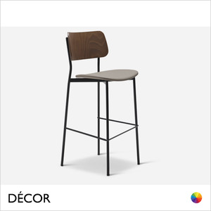 1 A  2 Origins 1971 - Tula Metal Bar Stool with an Upholstered Seat - In Designer Fabrics & Classic Eco Leathers - Made for You - Décor for Business