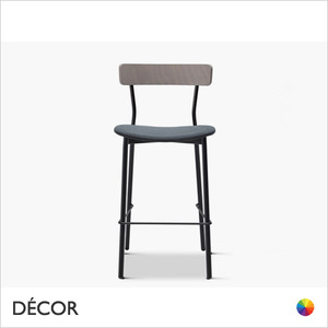 Kat Metal Bar Stool with an Upholstered Seat - In Designer Fabrics & Classic Eco Leathers - Made for You - Décor for Business