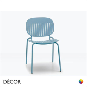 111 Si-Si Barcode Stackable Outdoor Dining Chair, Coated Steel - In Designer Colours & Neutral Tones - Décor for Business
