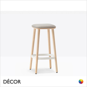 11 N Pedrali - Babila Counter Stool, Solid Ash with a Fabric Seat- In Classic Eco Leather - Made for You - Décor for Home & Business 11 N Pedrali - Babila Counter Stool, Solid Ash with a Fabric Seat- In Classic Eco Leather - Made for You - Décor for Home & Business