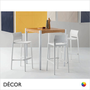 1A Bakhita Stackable Bar Stool, Technopolymer, Bar & Counter Height - In Designer Colours & Neutral Tones - Décor for Business 1A Bakhita Stackable Bar Stool, Technopolymer, Bar & Counter Height - In Designer Colours & Neutral Tones - Décor for Business