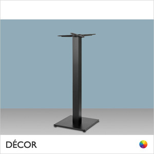 111A Tiffany Square Poseur Table Base with a Square Column - In Black Powder Coated Steel, Indoor & Outdoor Use - Décor for Business