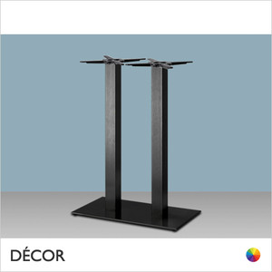 11A Tiffany Rectangular Poseur Table Base with Twin Square Columns - In Black Powder Coated Steel, Indoor & Outdoor Use - Décor for Business