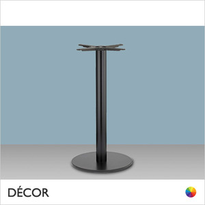 11A Tiffany Round Poseur Table Base with a Round Column - In Black Powder Coated Steel, Indoor & Outdoor Use - Décor for Business