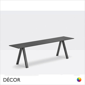 Pedrali - Arki Rectangular Bench in Black or White with a Solid Laminate Seat - Décor for Business Pedrali - Arki Rectangular Bench in Black or White with a Solid Laminate Seat - Décor for Business