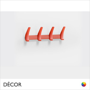 Pedrali - Flag Wall Mounted Coat Rack with Four Hooks - In Designer Colours - Décor for Home & Business Pedrali - Flag Wall Mounted Coat Rack with Four Hooks - In Designer Colours - Décor for Home & Business
