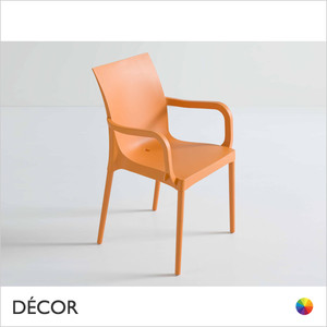 11A1 Iris Stackable Dining Chair with Armrests, Technopolymer - In Designer Colours & Neutral Tones - Décor for Business 11A1 Iris Stackable Dining Chair with Armrests, Technopolymer - In Designer Colours & Neutral Tones - Décor for Business