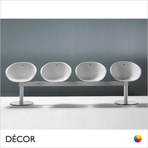 Pedrali - Gliss Bench, 4 Seats, Technopolymer - In Designer Neutral Tones - Décor for Business