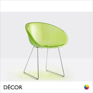 Pedrali - Gliss Dining Chair with Sleigh Legs, Polycarbonate - In Designer Transparent Colours - Décor for Home & Business Pedrali - Gliss Dining Chair with Sleigh Legs, Polycarbonate - In Designer Transparent Colours - Décor for Home & Business
