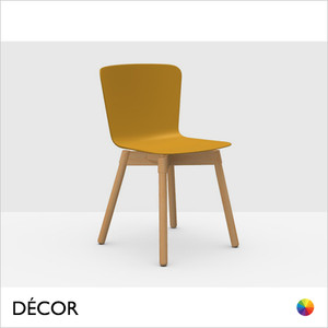 1A1 Midj - Calla Dining Chair with Straight Wooden Legs - Polypropylene Body In Designer Colours - Décor for Designers 1A1 Midj - Calla Dining Chair with Straight Wooden Legs - Polypropylene Body In Designer Colours - Décor for Designers
