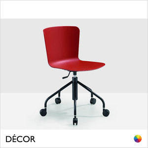 Midj - Calla Swivel & Height-Adjustable Chair on Wheels - Polypropylene Body In Designer Colours - Décor for Designers Midj - Calla Swivel & Height-Adjustable Chair on Wheels - Polypropylene Body In Designer Colours - Décor for Designers