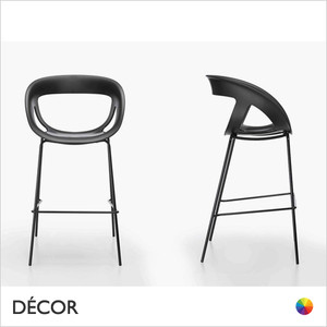 11 Moema Bar Stool with Powder Coated Steel Legs, Technopolymer - In Designer Colours & Neutral Tones - Décor for Business
