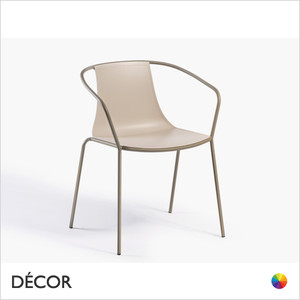 111 Kasia Stackable Dining Chair with Armrests and a Powder Coated Steel Frame, Technopolymer - In Designer Colours & Neutral Tones - Décor for Business 111 Kasia Stackable Dining Chair with Armrests and a Powder Coated Steel Frame, Technopolymer - In Designer Colours & Neutral Tones - Décor for Business
