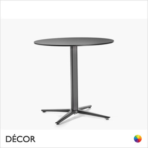 Hug Dining Table with a Round Laminate or Powder Coated Steel Top for Indoor and Outdoor Use - In Designer Neutral Tones - Décor for Business Hug Dining Table with a Round Laminate or Powder Coated Steel Top for Indoor and Outdoor Use - In Designer Neutral Tones - Décor for Business