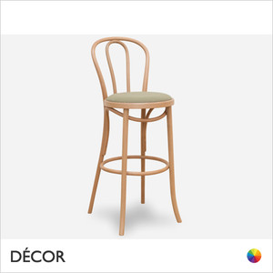 11A1 Antibes Bar Stool with a Seat Pad and a Double Hoop Backrest, Bar & Counter Heights - In Designer Satin Colours & Wood Finishes - Décor for Business 11A1 Antibes Bar Stool with a Seat Pad and a Double Hoop Backrest, Bar & Counter Heights - In Designer Satin Colours & Wood Finishes - Décor for Business