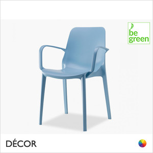 11A1 Ginevra Stackable Dining Chair with Armrests, Recycled Technopolymer - In Designer Colours & Neutral Tones - Décor for Business 11A1 Ginevra Stackable Dining Chair with Armrests, Recycled Technopolymer - In Designer Colours & Neutral Tones - Décor for Business