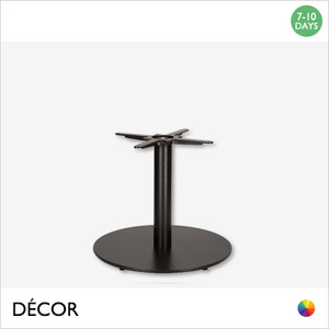 1 Mirco Large Black Round Coffee Table Base for Maximum Tops Ø1200mm & 1000mm x 800mm- In Black Powder Coated Steel, Indoor & Outdoor Use - Décor for Business