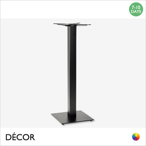 1 Mirco Small Black Square Poseur Table Base for Maximum Ø800mm & 700mm x 700mm - In Black Powder Coated Steel, Indoor & Outdoor Use - Décor for Business 1 Mirco Small Black Square Poseur Table Base for Maximum Ø800mm & 700mm x 700mm - In Black Powder Coated Steel, Indoor & Outdoor Use - Décor for Business