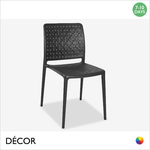 1 Tasso Stackable Dining Chair in Anthracite with a Woven-Effect Seat and Backrest - Décor for Business 1 Tasso Stackable Dining Chair in Anthracite with a Woven-Effect Seat and Backrest - Décor for Business