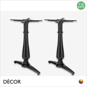 11 Amara Twin Dining Table Base with Candlestick Columns for Maximum Tops 1200mm x 800mm - In Black Powder Coated Steel, Indoor & Outdoor Use - Décor for Business 11 Amara Twin Dining Table Base with Candlestick Columns for Maximum Tops 1200mm x 800mm - In Black Powder Coated Steel, Indoor & Outdoor Use - Décor for Business