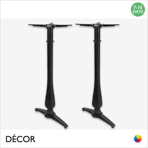 11 Amara Twin Poseur Table Base with Candlestick Columns for Maximum Tops 1200mm x 800mm - In Black Powder Coated Steel, Indoor & Outdoor Use - Décor for Business 11 Amara Twin Poseur Table Base with Candlestick Columns for Maximum Tops 1200mm x 800mm - In Black Powder Coated Steel, Indoor & Outdoor Use - Décor for Business