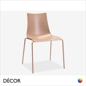 1 S Zebra Stackable Dining Chair with a Technopolymer Body & Powder Coated Steel Legs - In Designer Colours & Neutral Tones - Décor for Business