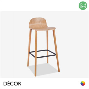 11 Malmo Bar Stool with Natural Ash Legs and a Natural Ash Veneer Body - Décor for Business
