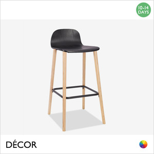 11 Malmo Bar Stool with Natural Ash Legs and a Black Stained Ash Veneer Body - Décor for Business 11 Malmo Bar Stool with Natural Ash Legs and a Black Stained Ash Veneer Body - Décor for Business