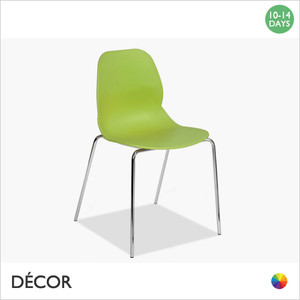 1 Strati Stackable Dining Chair with a Polypropylene Shell and a Four Leg Frame - In Designer Colours & Neutral Tones - Décor for Business