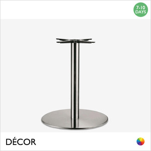 1 N Mirco Large Round Dining Table Base for Maximum Tops Ø1200mm & 1000mm x 1000mm - In Satin Stainless Steel - Décor for Business 1 N Mirco Large Round Dining Table Base for Maximum Tops Ø1200mm & 1000mm x 1000mm - In Satin Stainless Steel - Décor for Business