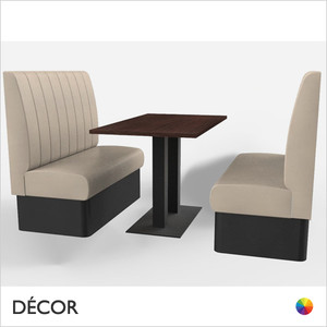 Battersea 4 Seat Booth Set - Fluted, High Backrest - Includes 2 x 1200mm Banquette Benches with 1 x Table - Décor for Business Battersea 4 Seat Booth Set - Fluted, High Backrest - Includes 2 x 1200mm Banquette Benches with 1 x Table - Décor for Business