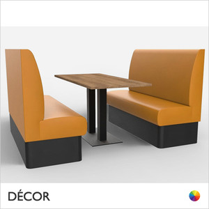 Battersea 6 Seat Booth Set - Plain, High Backrest - Includes 2 x 1500mm Banquette Benches with 1 x Table - Décor for Business Battersea 6 Seat Booth Set - Plain, High Backrest - Includes 2 x 1500mm Banquette Benches with 1 x Table - Décor for Business