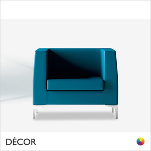 11A1 Sofia Armchair with Cubic Arms and Backrest and Slim Chrome Legs - In Contemporary Colours & Neutral Tones - Décor for Business 11A1 Sofia Armchair with Cubic Arms and Backrest and Slim Chrome Legs - In Contemporary Colours & Neutral Tones - Décor for Business