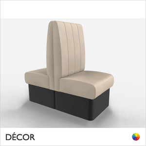 Battersea 1 Seat 600mm Twin Back to Back Banquette Bench - Fluted, High Backrest - Décor for Business