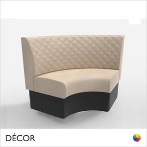 Battersea 1000mm x 1000mm Medium Round Corner Booth Seat - Luxurious Deep Quilted, Standard-Height Backrest - Décor for Business