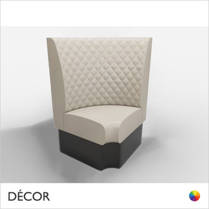 Battersea 700mm x 700mm Small Round Corner Booth Seat - Luxurious Deep Quilted, High Backrest - Décor for Business Battersea 700mm x 700mm Small Round Corner Booth Seat - Luxurious Deep Quilted, High Backrest - Décor for Business