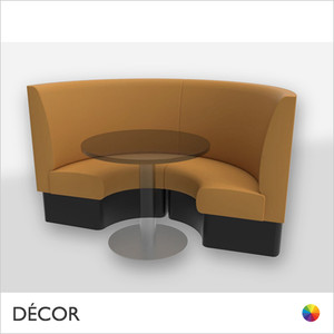 Battersea Medium ½ Round Booth Set - Plain, High Backrest - Includes 2 x 1000mm Round Banquette Benches with 1 x 800mm Table - Décor for Business