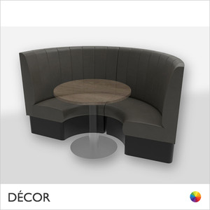 Battersea Medium ½ Round Booth Set - Fluted, High Backrest - Includes 2 x 1000mm Round Banquette Benches with 1 x 800mm Table - Décor for Business Battersea Medium ½ Round Booth Set - Fluted, High Backrest - Includes 2 x 1000mm Round Banquette Benches with 1 x 800mm Table - Décor for Business