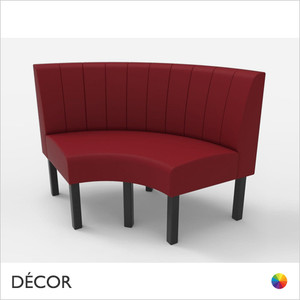 Greenwich Medium Round Corner Unit 1000mm x 1000mm Banquette Bench - Fluted, Standard-Height Backrest - Décor for Business