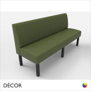 Greenwich Large 3 - 4 Seat 1800mm Banquette Bench - Quilted, Standard-Height Backrest - Décor for Business Greenwich Large 3 - 4 Seat 1800mm Banquette Bench - Quilted, Standard-Height Backrest - Décor for Business