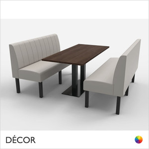 Greenwich 6 Seat Booth Set - Fluted, Standard-Height Backrest - Includes 2 x 1500mm Banquette Benches with 1 x Table - Décor for Business Greenwich 6 Seat Booth Set - Fluted, Standard-Height Backrest - Includes 2 x 1500mm Banquette Benches with 1 x Table - Décor for Business