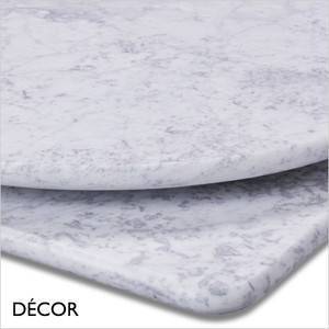 1 A B A Solid Carrera Marble Table Top - Round, Square & Rectangular, For Indoor & Outdoor Use - Décor for Business